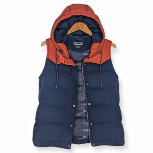 Patagonia Navy and Rust Hooded Vest